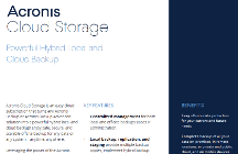 Acronis Cloud Storage Datasheet
